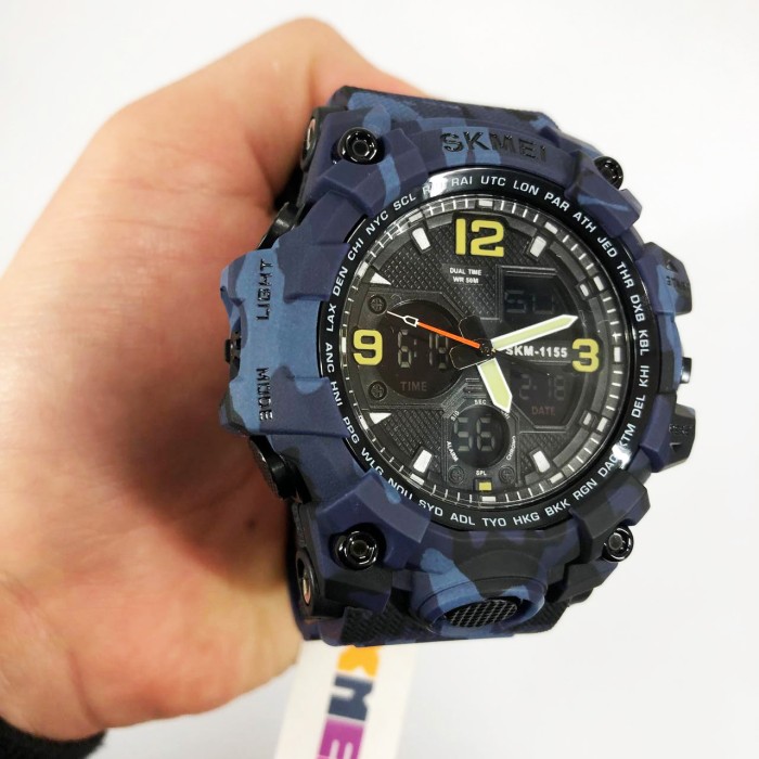 Годинники наручні електронні для хлопців SKMEI 1155BCMBU, Водонепроникні годинники 50 м HA-82