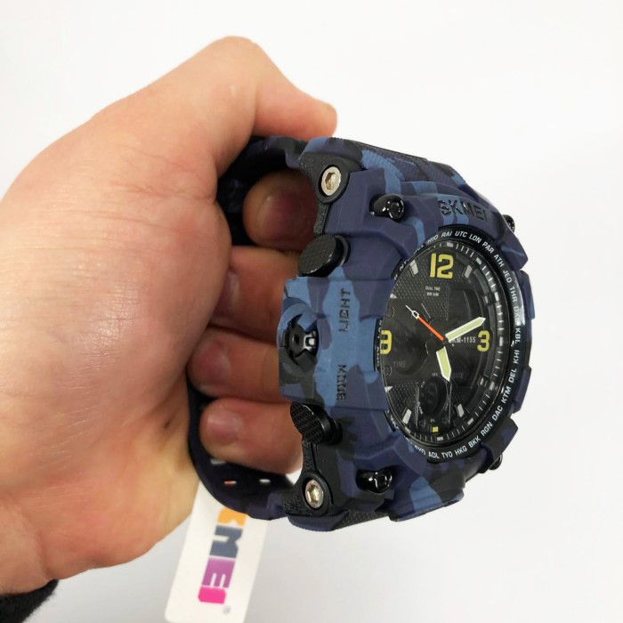 Годинники наручні електронні для хлопців SKMEI 1155BCMBU, Водонепроникні годинники 50 м HA-82