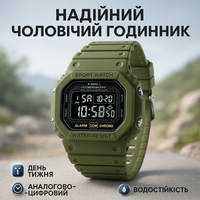 Наручний годинник для армії SKMEI 1628AGBK, Годинник кварцовий армійський Брендовий чоловічий MX-83