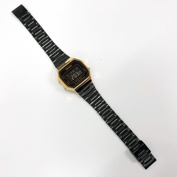 Чоловічі наручні годинники вінтажні ретро SKMEI 1647GDBK, Годинники old school Ретро JI-60