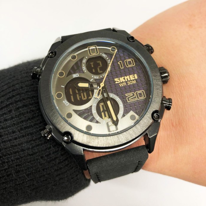 Чоловічі якісні кварцові годинники SKMEI 1975LBKBK, Оригінальні брендові годинники для чоловіка CD-40