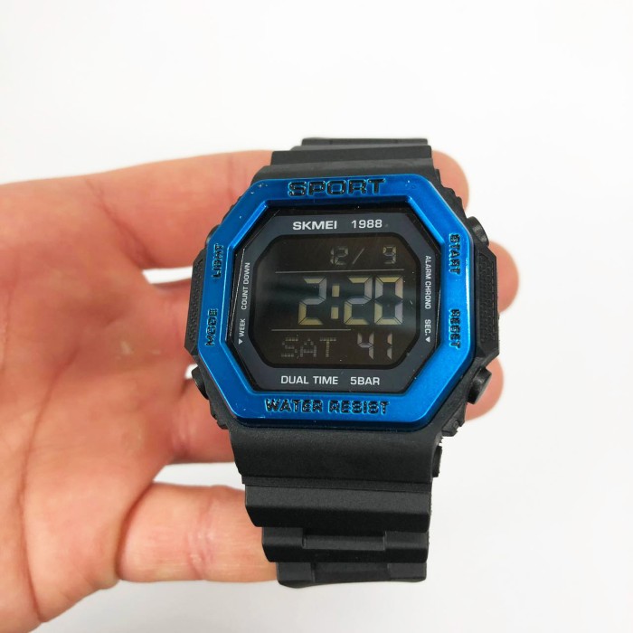 Годинник для кемпінгу з водозахистом SKMEI 1988BU, Годинник наручний електронний для хлопця SJ-46