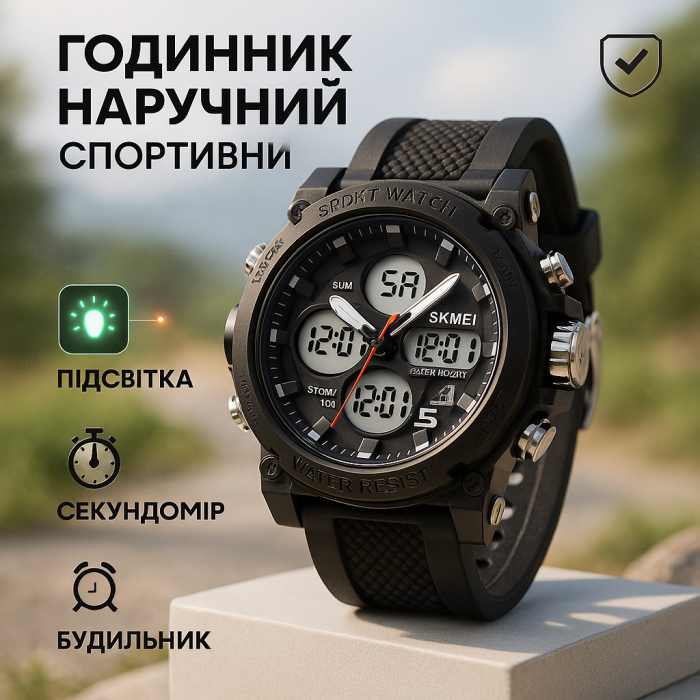 Армійський годинник протиударний SKMEI, Модний спортивний годинник для активного відпочинку RO-56