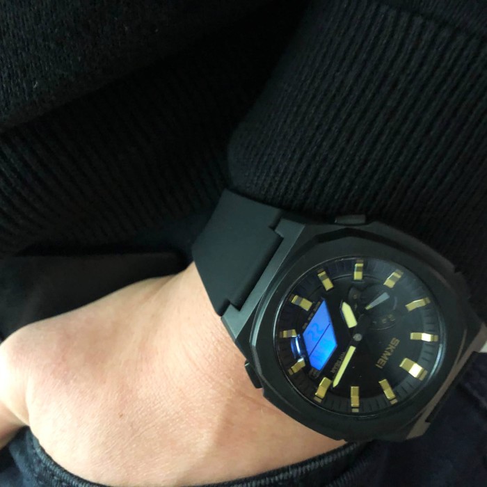 Оригінальні брендові годинники для чоловіка SKMEI, Стильні чорні чоловічі наручні годинники HT-64