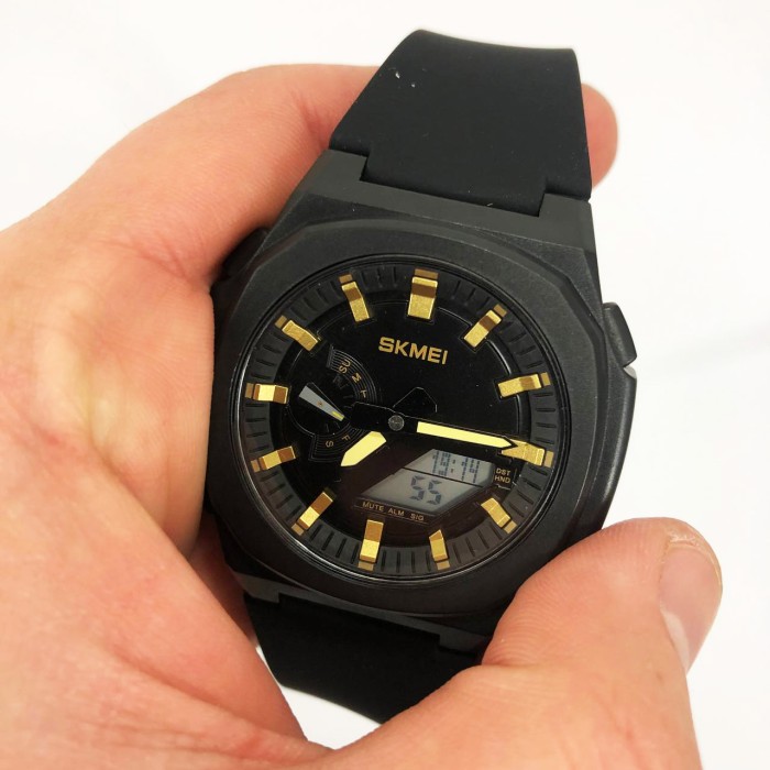 Оригінальні брендові годинники для чоловіка SKMEI, Стильні чорні чоловічі наручні годинники HT-64