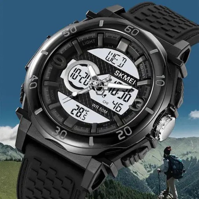 Годинник спортивний армійський SKMEI 2098BKWT, Протиударний годинник Наручний для армії SM-51