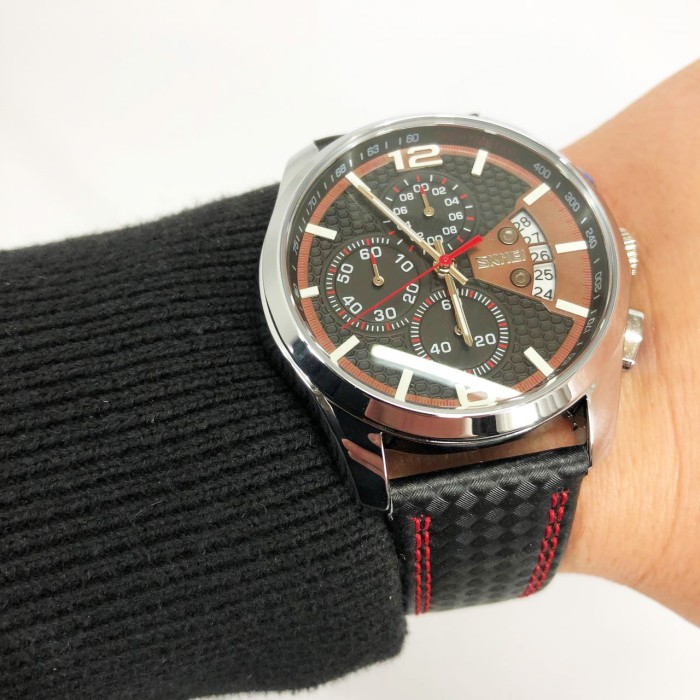 Стильні повсякденні чоловічі кварцові годинники SKMEI 9106RD, Ексклюзивні чоловічі годинники OK-37