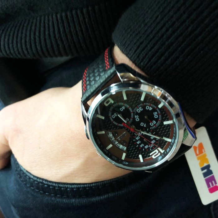 Стильні повсякденні чоловічі кварцові годинники SKMEI 9106RD, Ексклюзивні чоловічі годинники OK-37