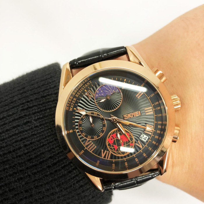 Стильні повсякденні чоловічі кварцові годинники SKMEI 9236RGBK, Чоловічі наручні годинники хлопцю BX-13