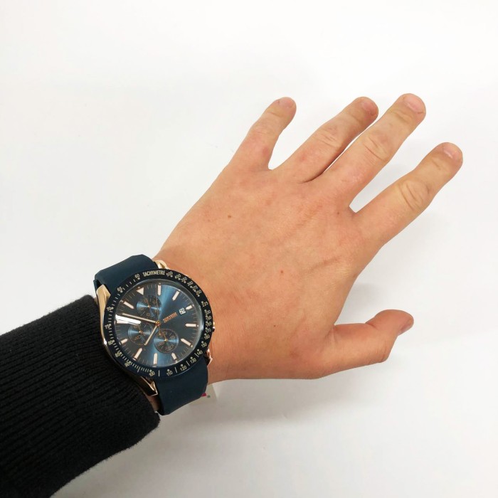 Стильні чорні чоловічі наручні годинники, Чоловічі наручні годинники незвичайні стильні TR-81