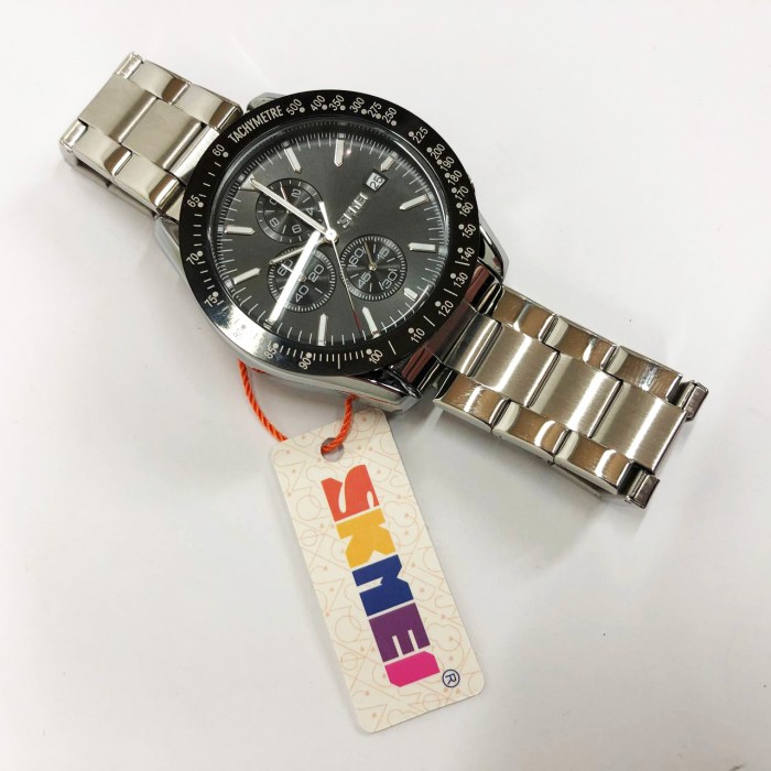 Елегантні годинники для чоловіків SKMEI 9253SIBK, Оригінальні чоловічі кварцові наручні годинники SI-61