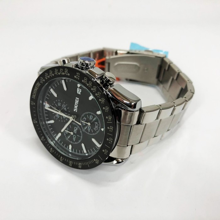 Елегантні годинники для чоловіків SKMEI 9253SIBK, Оригінальні чоловічі кварцові наручні годинники SI-61