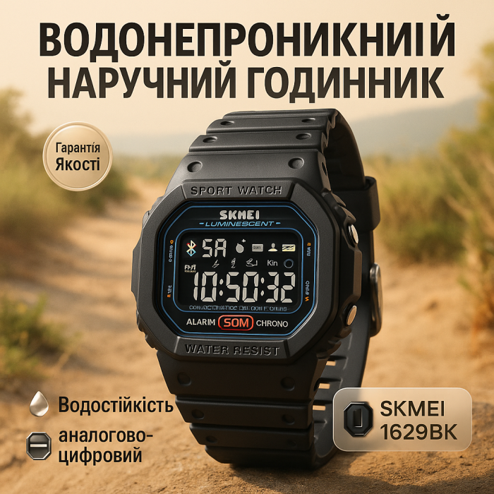 Надійний чоловічий наручний годинник SKMEI, Тактичний армійський годинник водонепроникний AL-57