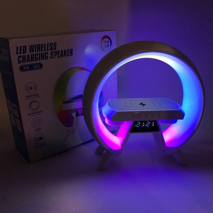 Настільний будильник з бездротовою зарядкою G-Lite, Нічник з мелодіями та світлом KR-29