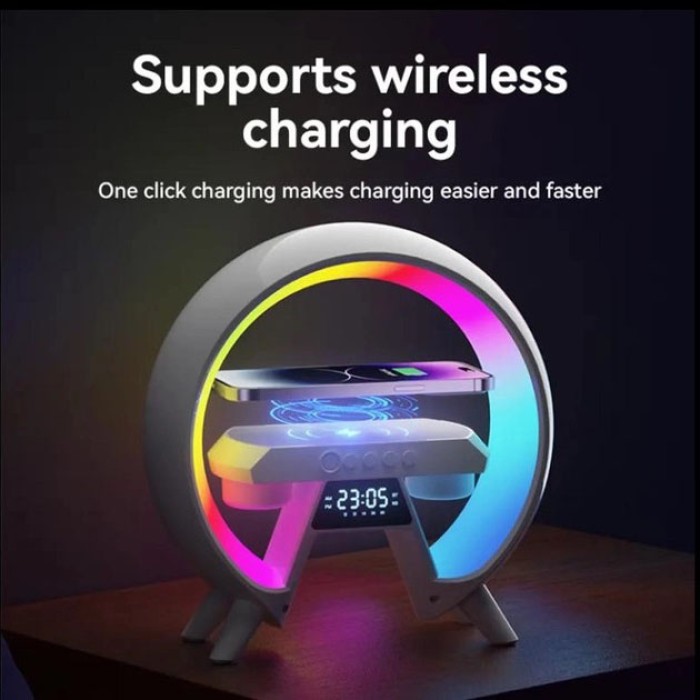 Настільний будильник з бездротовою зарядкою G-Lite, Нічник з мелодіями та світлом KR-29