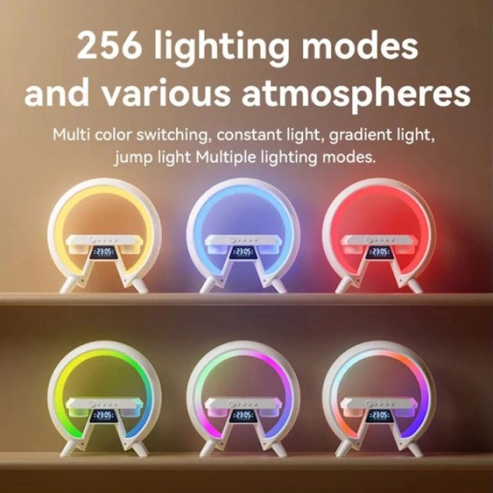 Настільний будильник з бездротовою зарядкою G-Lite, Нічник з мелодіями та світлом KR-29