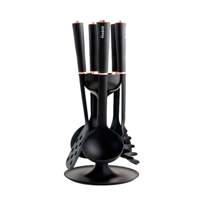 Силіконові кухонні приналежності для готування MAGIO MG-1140, Кухонне приладдя з тефлоновим покриттям IO-54