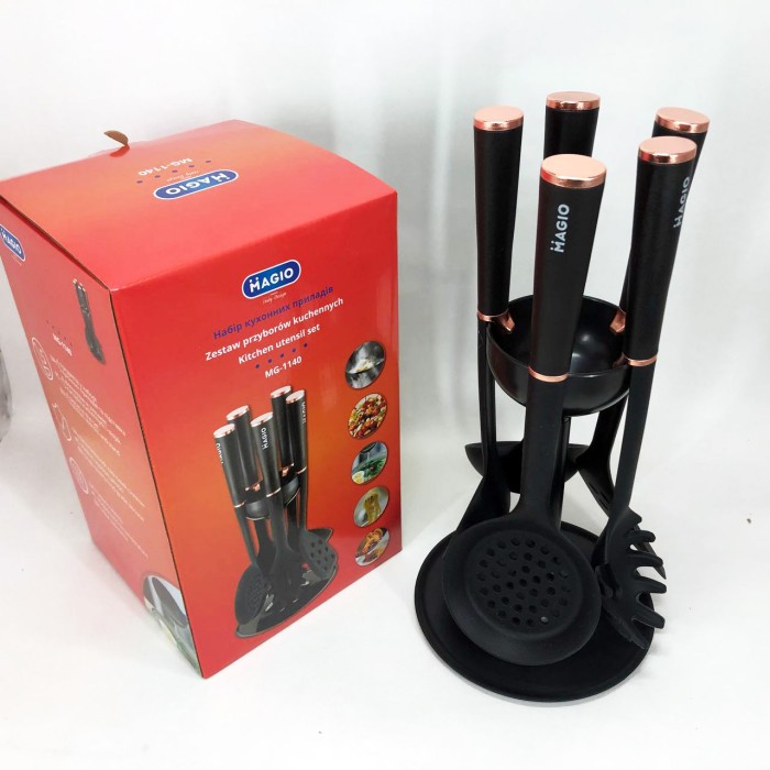 Силіконові кухонні приналежності для готування MAGIO MG-1140, Кухонне приладдя з тефлоновим покриттям IO-54