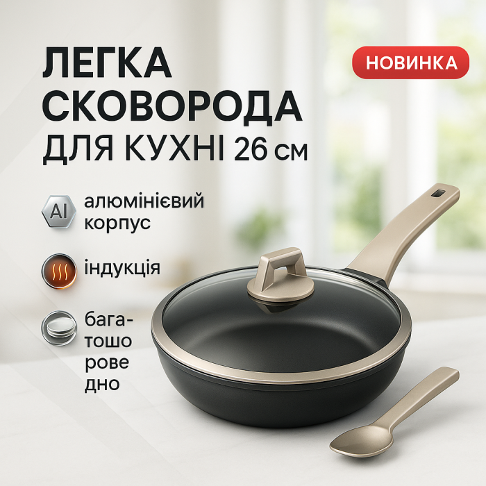 Довговічні сковорідки Magio MG-1167 26 см, Сковорода для кухаря, Сковороди для індукції DG-57