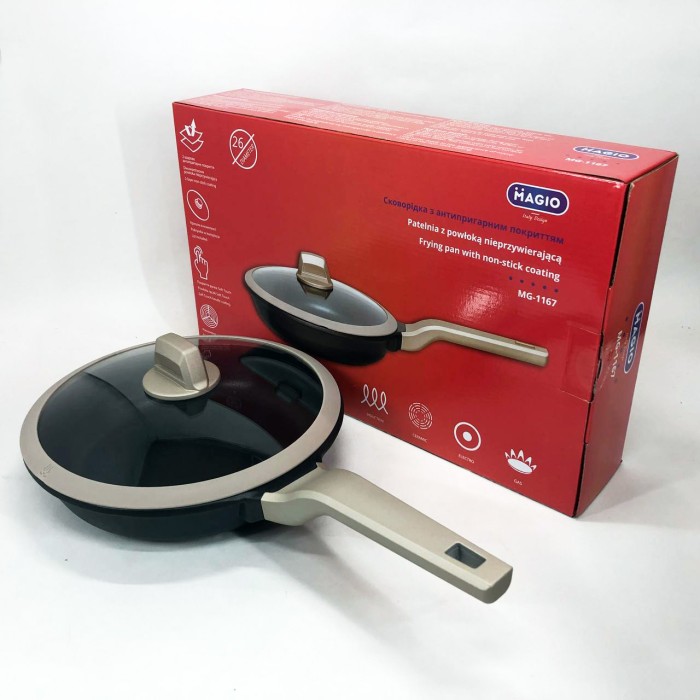 Зручна сковорода для дому Magio MG-1167 26 см, Сковорода фірмова глибока для дому TD-30