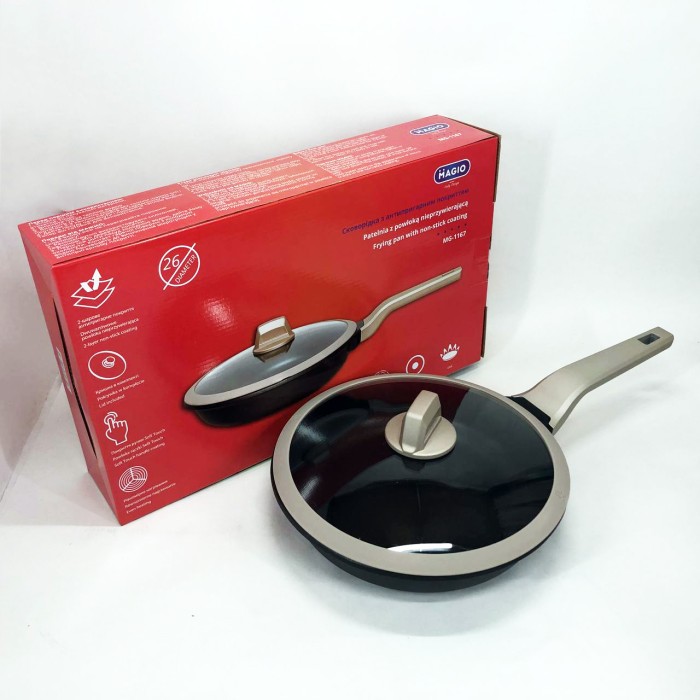 Зручна сковорода для дому Magio MG-1167 26 см, Сковорода фірмова глибока для дому TD-30