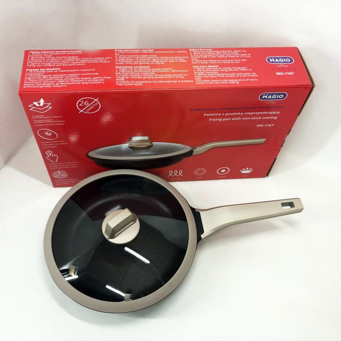 Довговічні сковорідки Magio MG-1167 26 см, Сковорода для кухаря, Сковороди для індукції DG-57