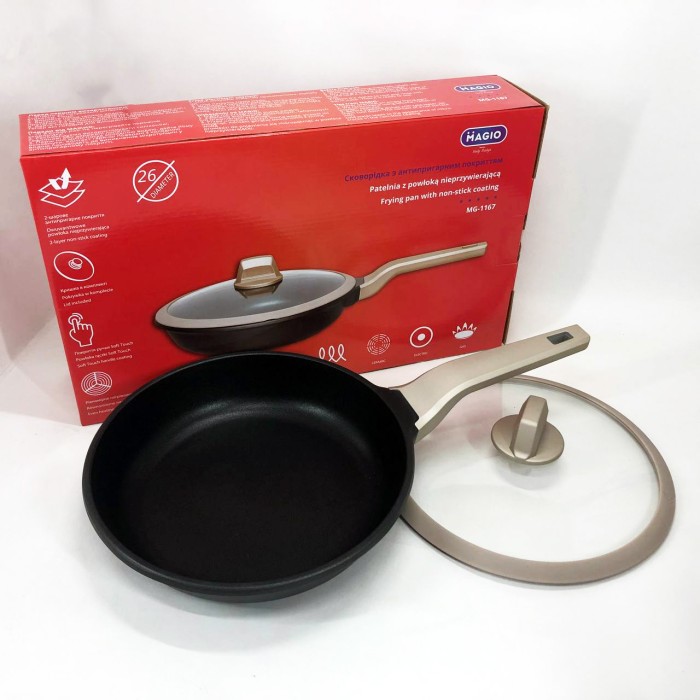 Довговічні сковорідки Magio MG-1167 26 см, Сковорода для кухаря, Сковороди для індукції DG-57