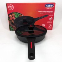 Сковорода зручна для кухні Magio MG-1170 24см, Сковорода алюмінієва поглиблена якісна гриль BV-18