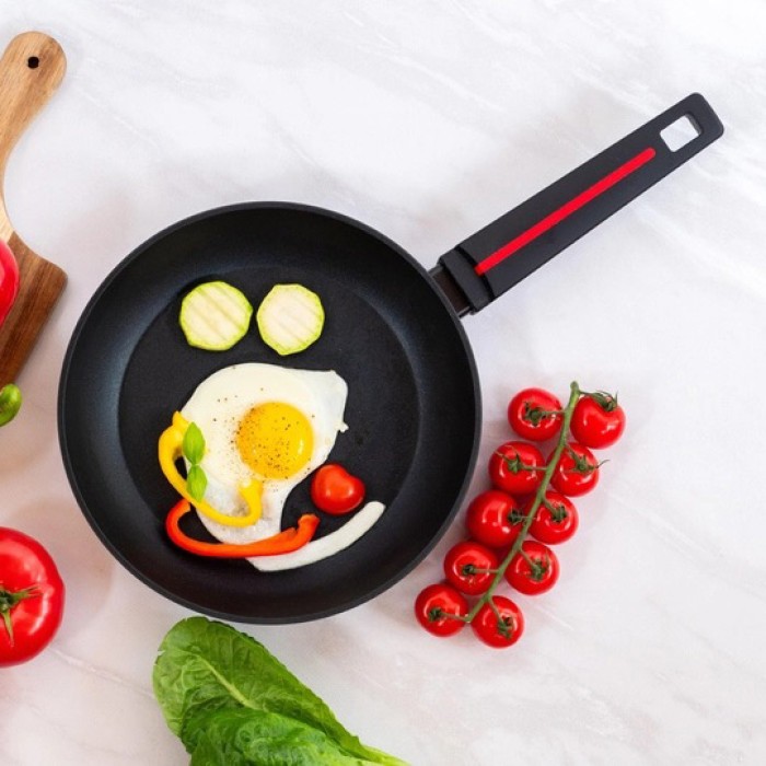 Сковорода зручна для кухні Magio MG-1170 24см, Сковорода алюмінієва поглиблена якісна гриль BV-18