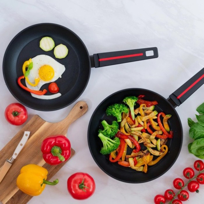 Сковорода зручна для кухні Magio MG-1170 24см, Сковорода алюмінієва поглиблена якісна гриль BV-18