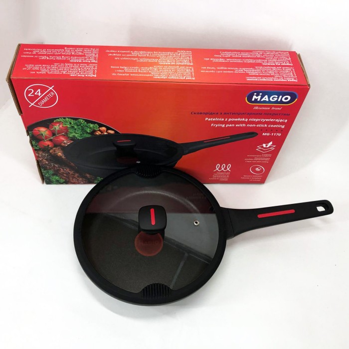 Сталева повітряна сковорода для смаження без масла Magio, Сковорода якісна зручна на кухню ZQ-85
