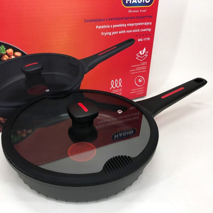 Сталева повітряна сковорода для смаження без масла Magio, Сковорода якісна зручна на кухню ZQ-85