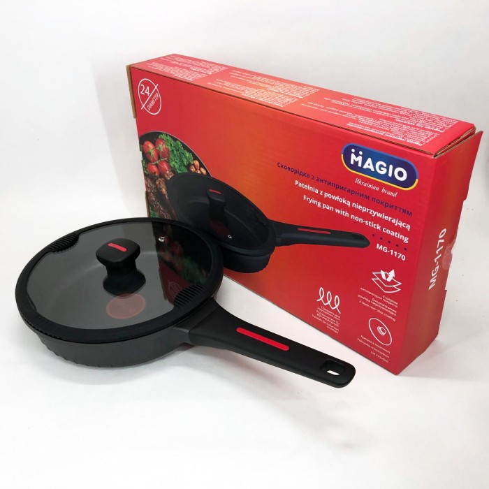 Сталева повітряна сковорода для смаження без масла Magio, Сковорода якісна зручна на кухню ZQ-85