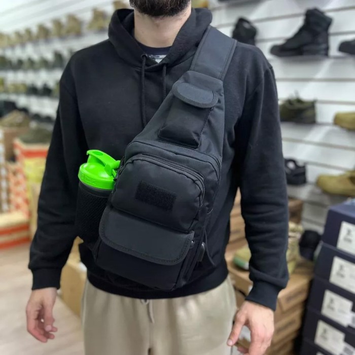 Шкіряна сумка крос-боді, Чоловіча стильна сумка слінг чоловіча легка через плече LX-51