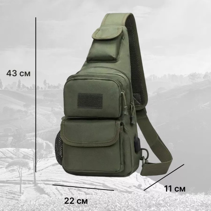 Нагрудна сумка бананка містка, Сумка тактична для чоловіків чоловіча тактика LD-60