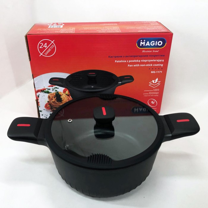 Каструля Magio MG-1171 Лита антипригарна 5л 24 см PR-75