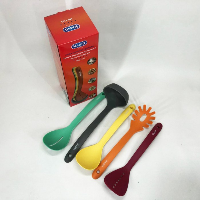 Кухонний набір силіконовий Magio, Підставка під кухонні аксесуари силікон, Набір кухонного інвентарю JY-62