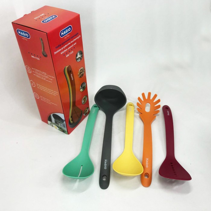 Кухонний набір силіконовий Magio, Підставка під кухонні аксесуари силікон, Набір кухонного інвентарю JY-62