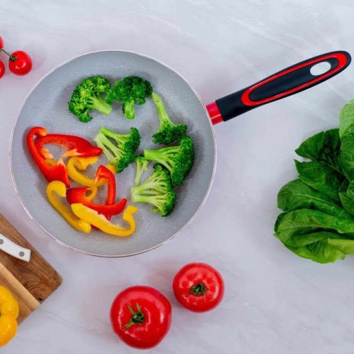 Сковорода глибока для дому MG-1178 26 см, Сталева повітряна сковорода для смаження без масла QG-50