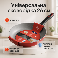 Сковорода з легкого алюмінію, Сковорода універсальна для дому Зручна для індукційної плити JW-36