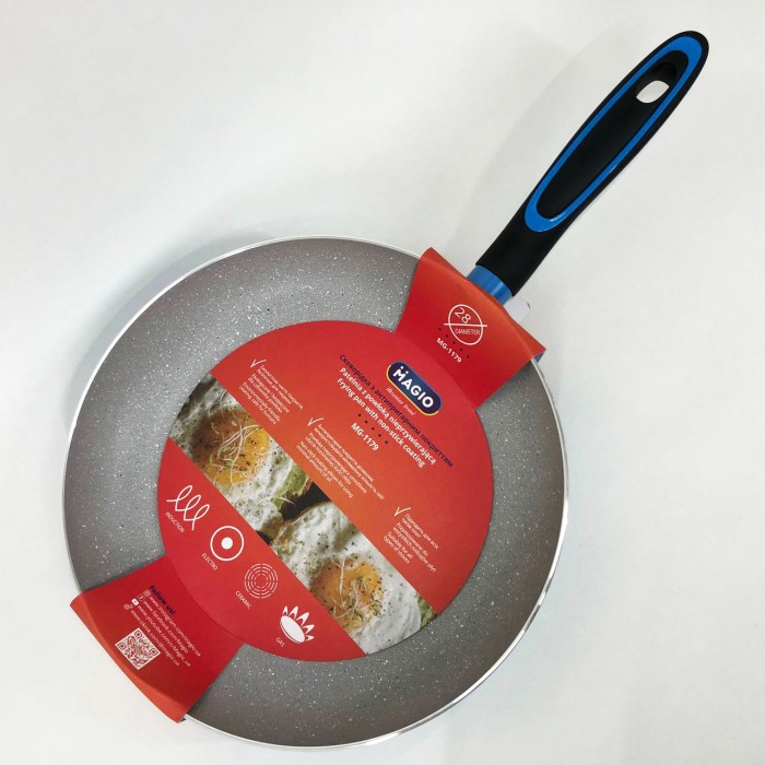 Глибока сковорода для індукційної плити Magio, Сковорода з ручкою алюміній якісна на плиту GW-22