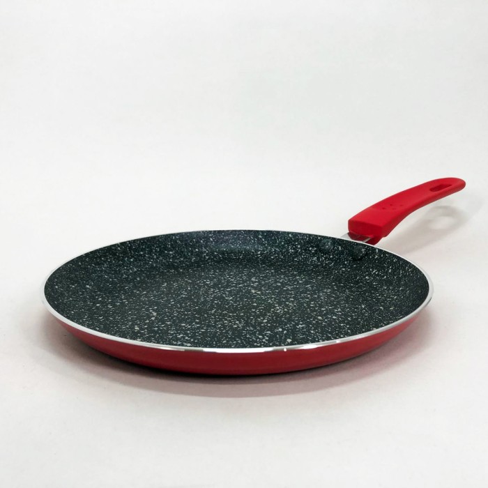 Сковорідка для млинців Con Brio СВ-2324 Eco Granite, сковорода з товстим дном. Колір: червоний