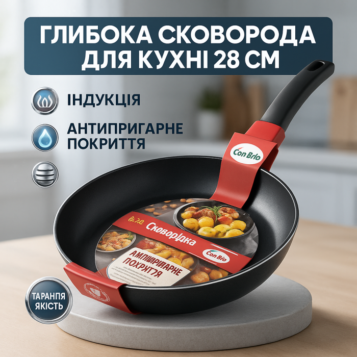 Антипригарна сковорода без олії Con, Сталева повітряна сковорода для смаження без масла CI-93