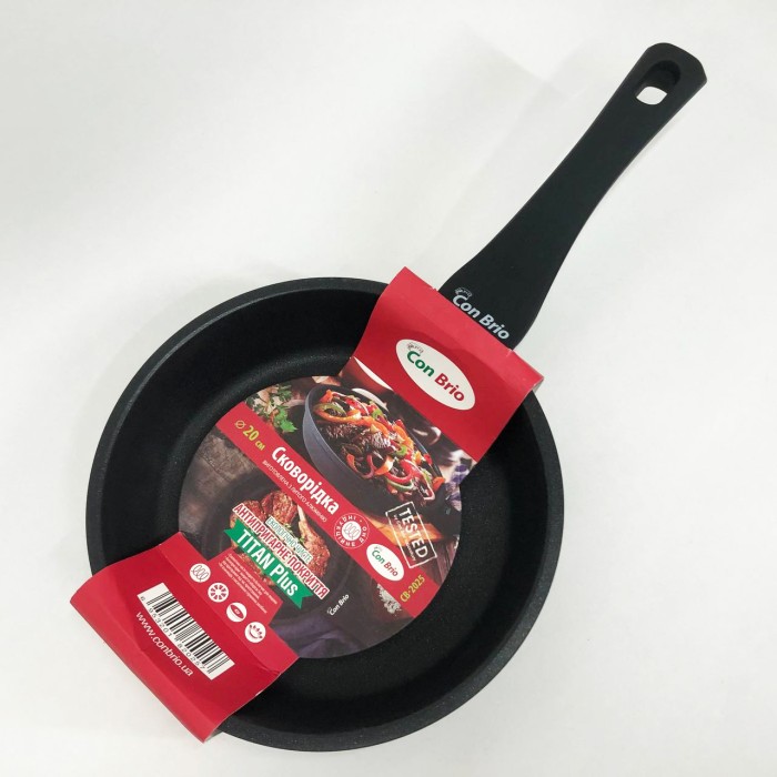 Зручна сковорода для щоденного використання Con Brio СВ-2025 20 см, Сковорода з алюмінієвим корпусом XU-77