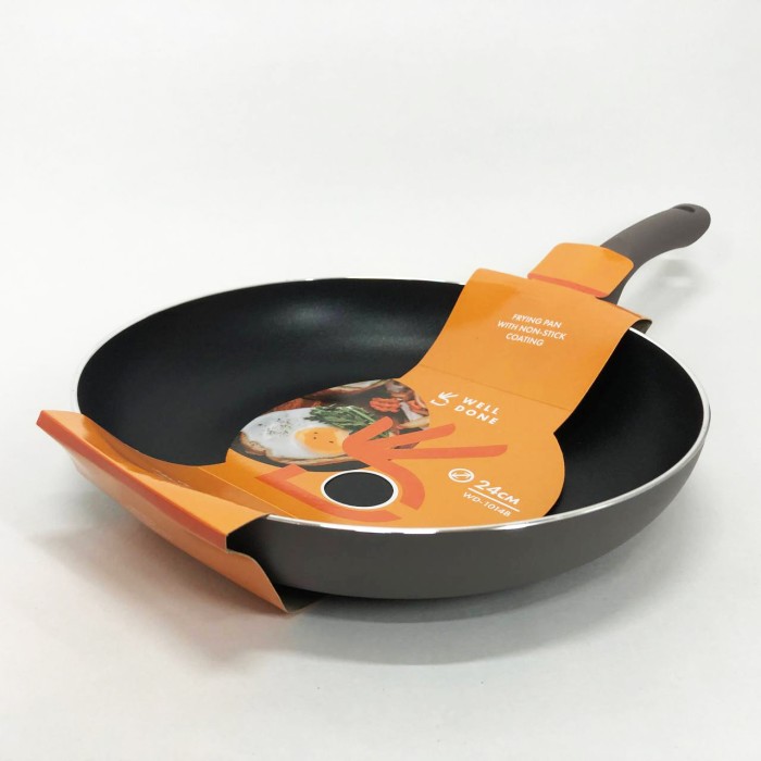 Легка сковорода для повсякденного використання WELL DONE WD-1014B 24 см, Сковорода зручна на кухню BP-97