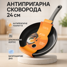 Сковорода алюмінієва 24 см WELL DONE WD-1014W індукція, антипригарна сковорода для індукційної плити