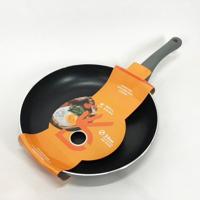Сковорода для приготування на газовій плиті WELL DONE WD-1014W 24 см, Сковорода якісна зручна на кухню KS-98