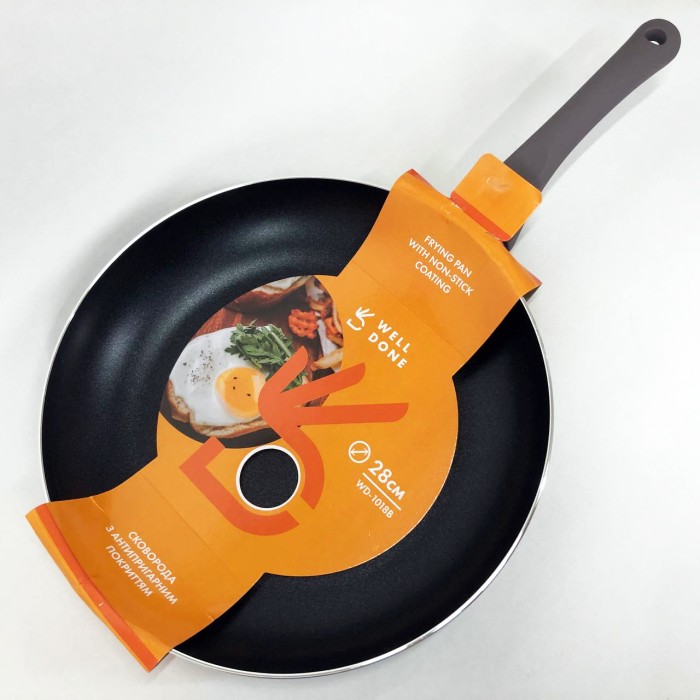 Нова алюмінієва сковорода WELL DONE WD-1018B 28 см, Легка сковорода для домашньої кухні BS-68