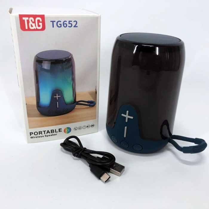 Колонка на акумуляторі маленька TG652, Bluetooth колонка зі світловою музикою, Колонки для музики вдома IG-53
