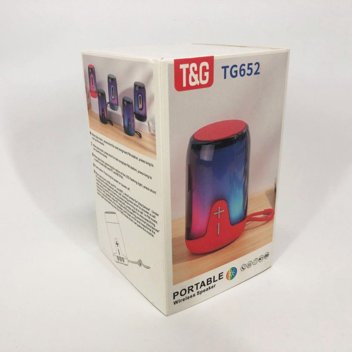 Колонка на акумуляторі маленька TG652, Bluetooth колонка зі світловою музикою, Колонки для музики вдома IG-53